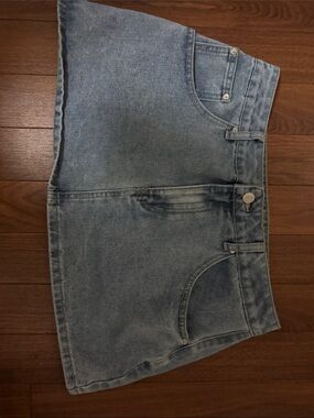 Classic Denim Mini Skirt - Light Blue